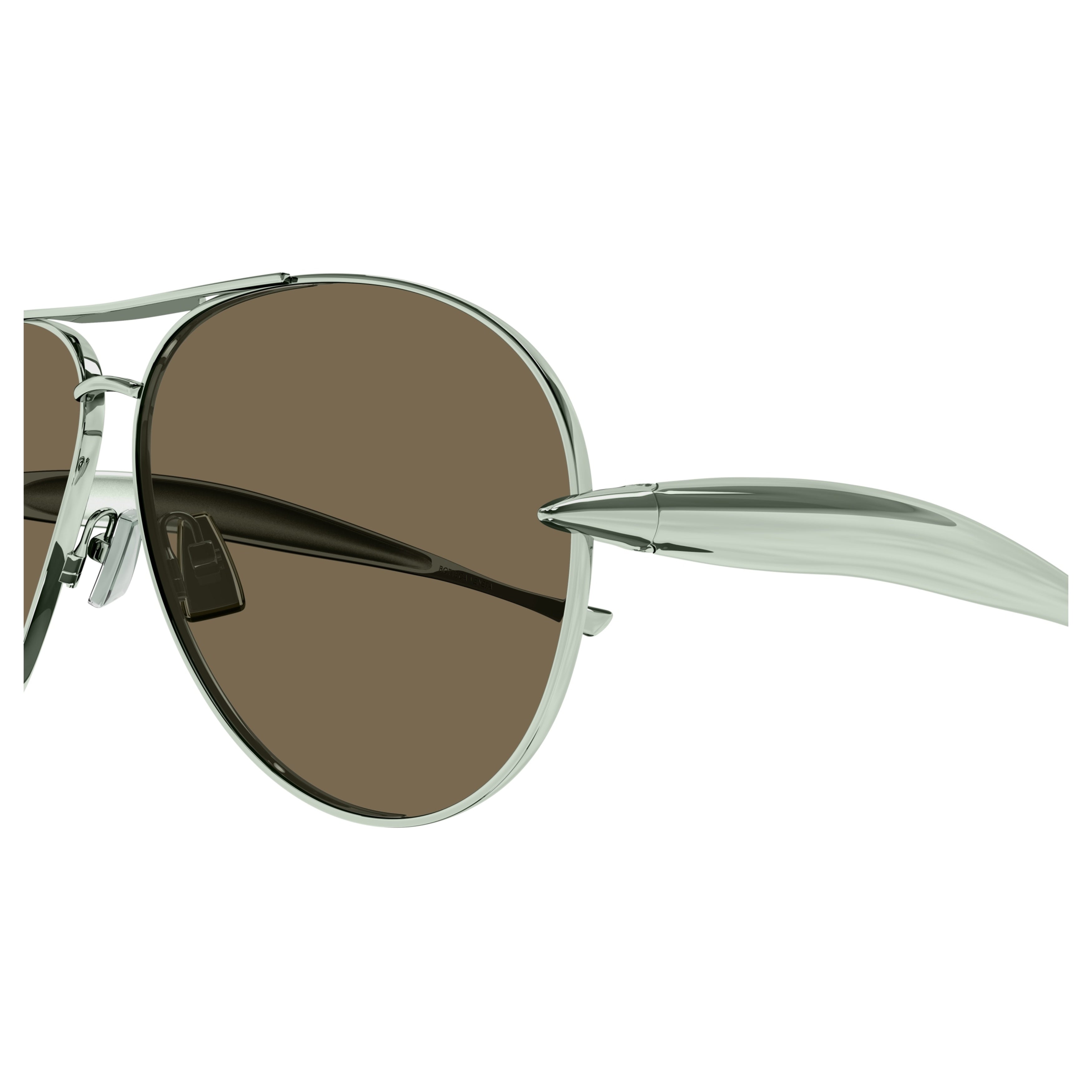 Bv1305s Polished Silver Aviator Sunglasses
