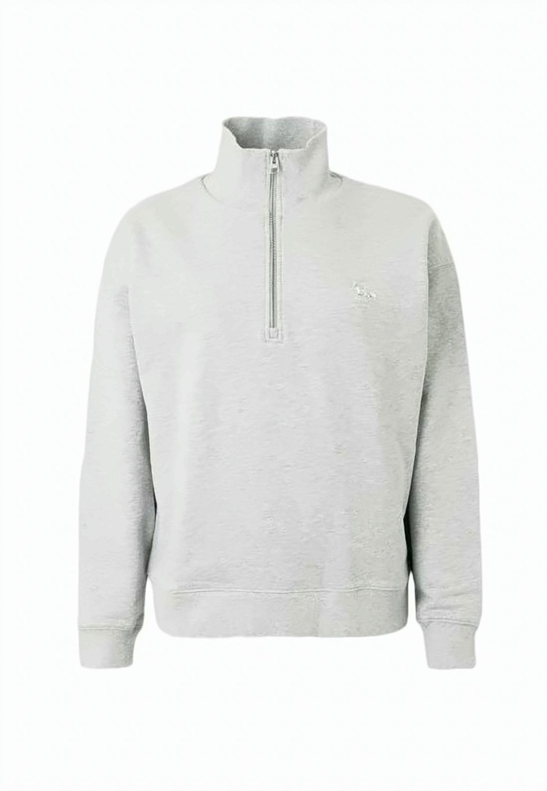 Cropped Light Grey Turtleneck Sweatshirt