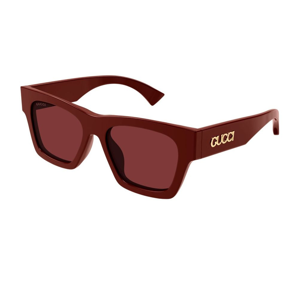 Gg1835S Linea Name Of Brand Square Cat-Eye Sunglasses In Burgundy Recycled Acetate