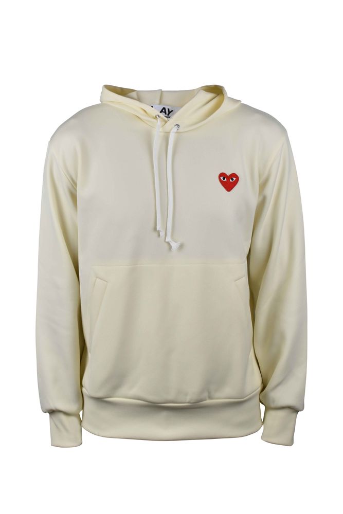 Pastel Yellow Polyester Sweatshirt With Drawstring Hood