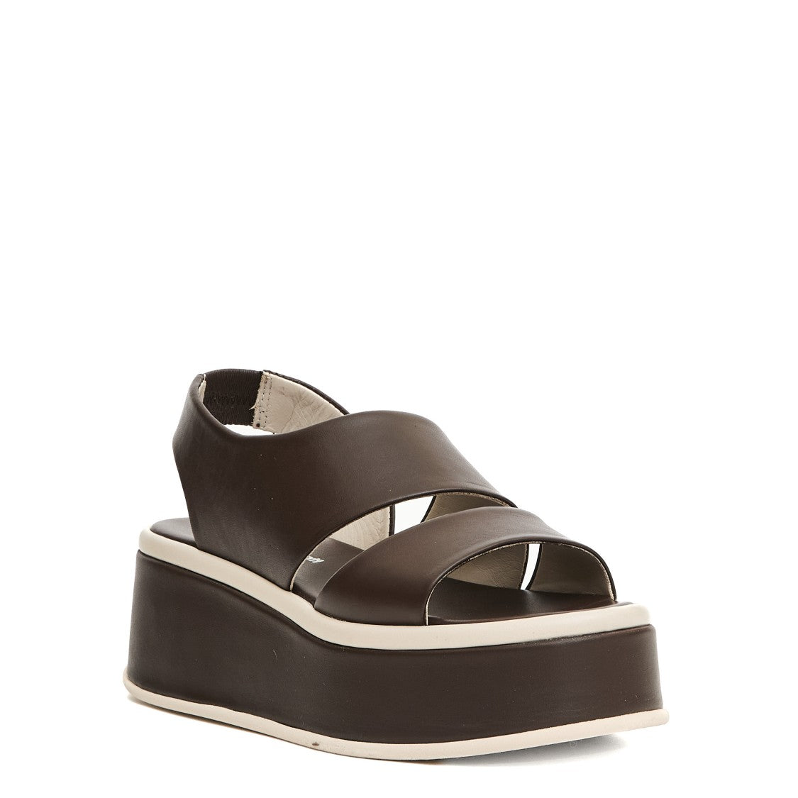 5Cm Wedge Sandal In Chocolate Leather