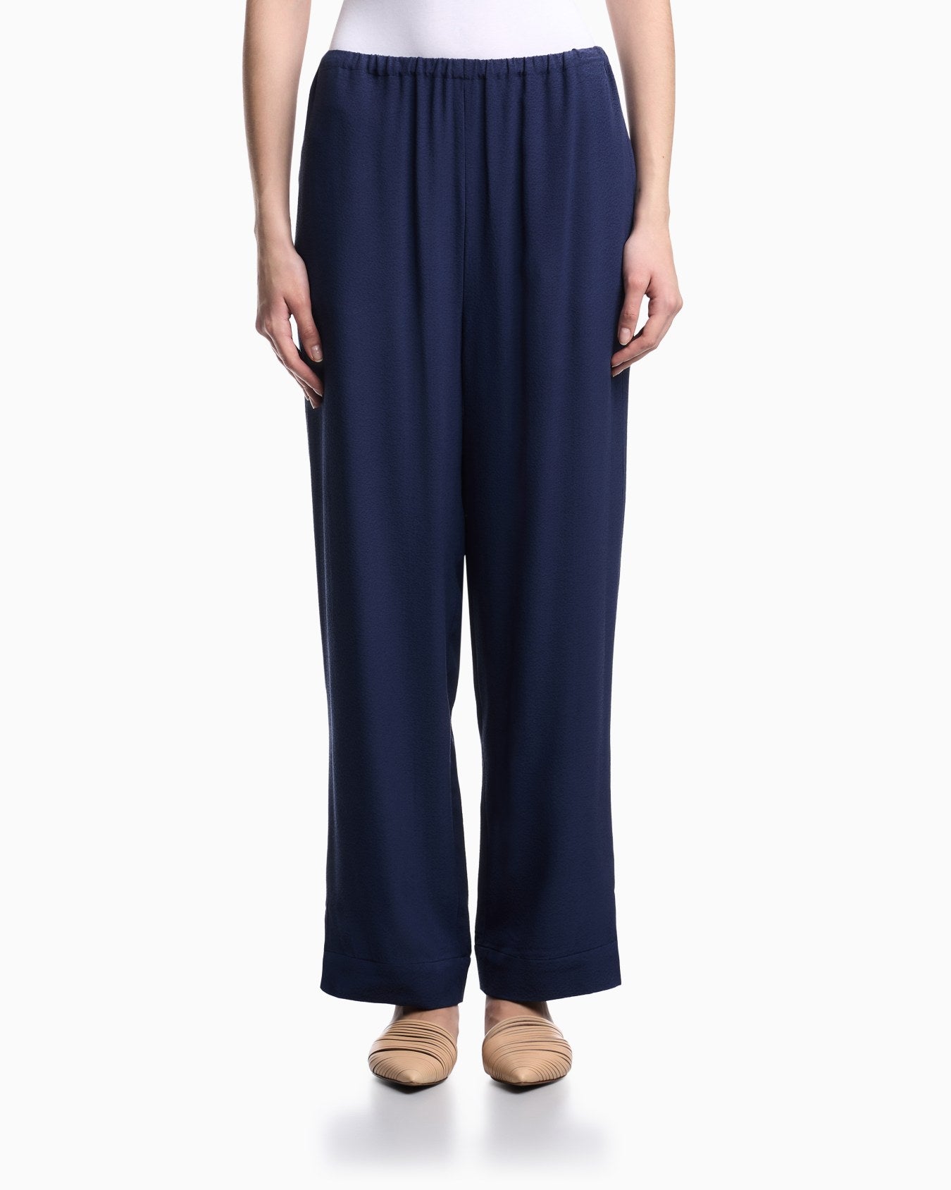 Micro Leopard Jacquard Elastic Waist Trousers