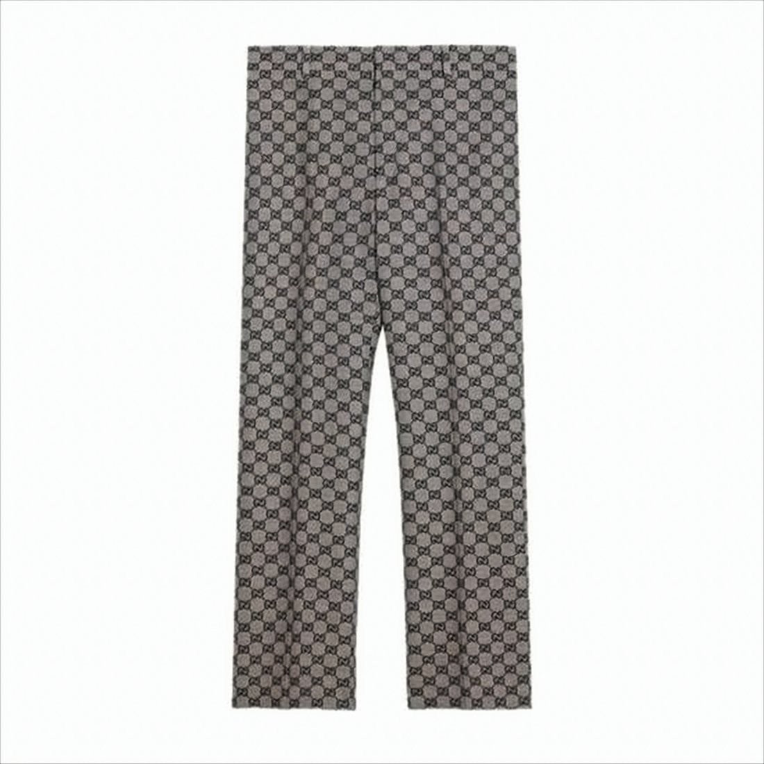 Geometric Pattern Straight-Leg Pants