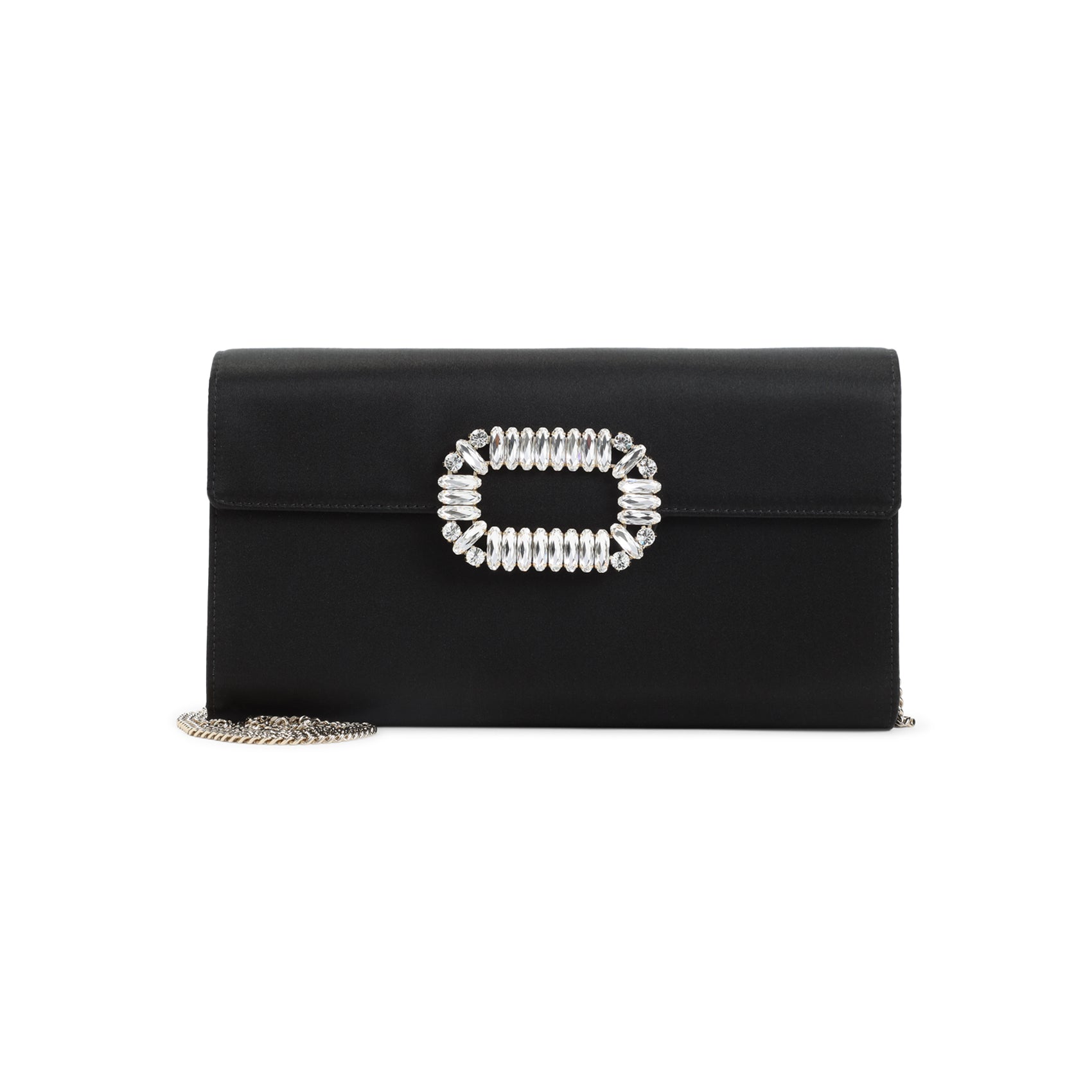 Satin Clutch with Crystal Embellishment
