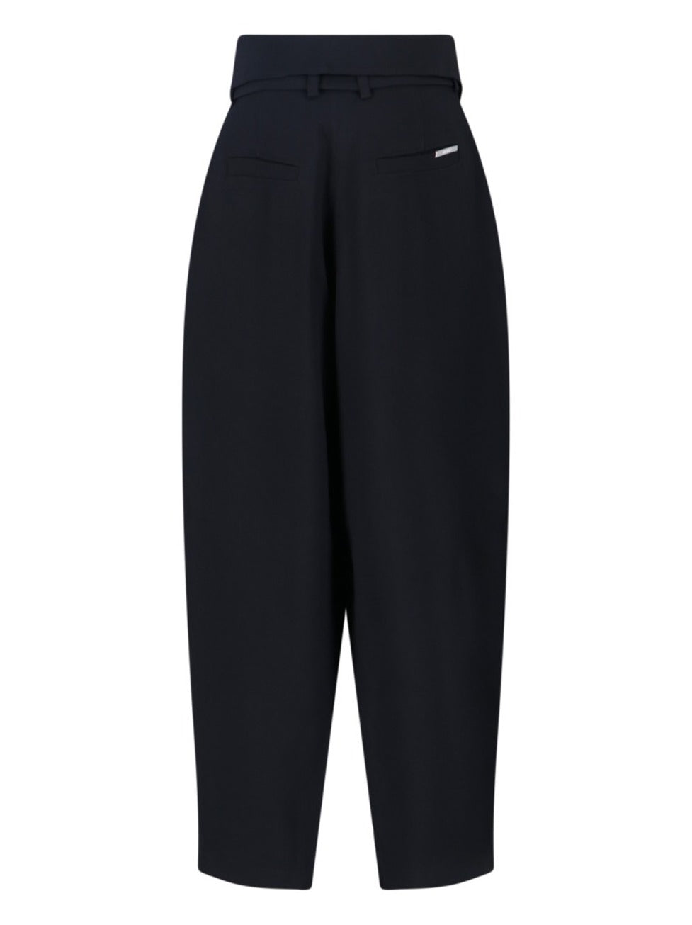 Cropped Black Trousers With High Waist