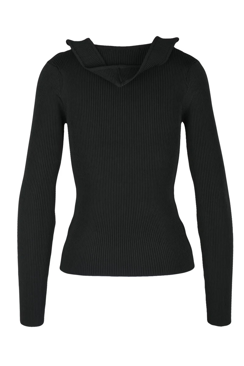 Ribbed Knit Top - Black