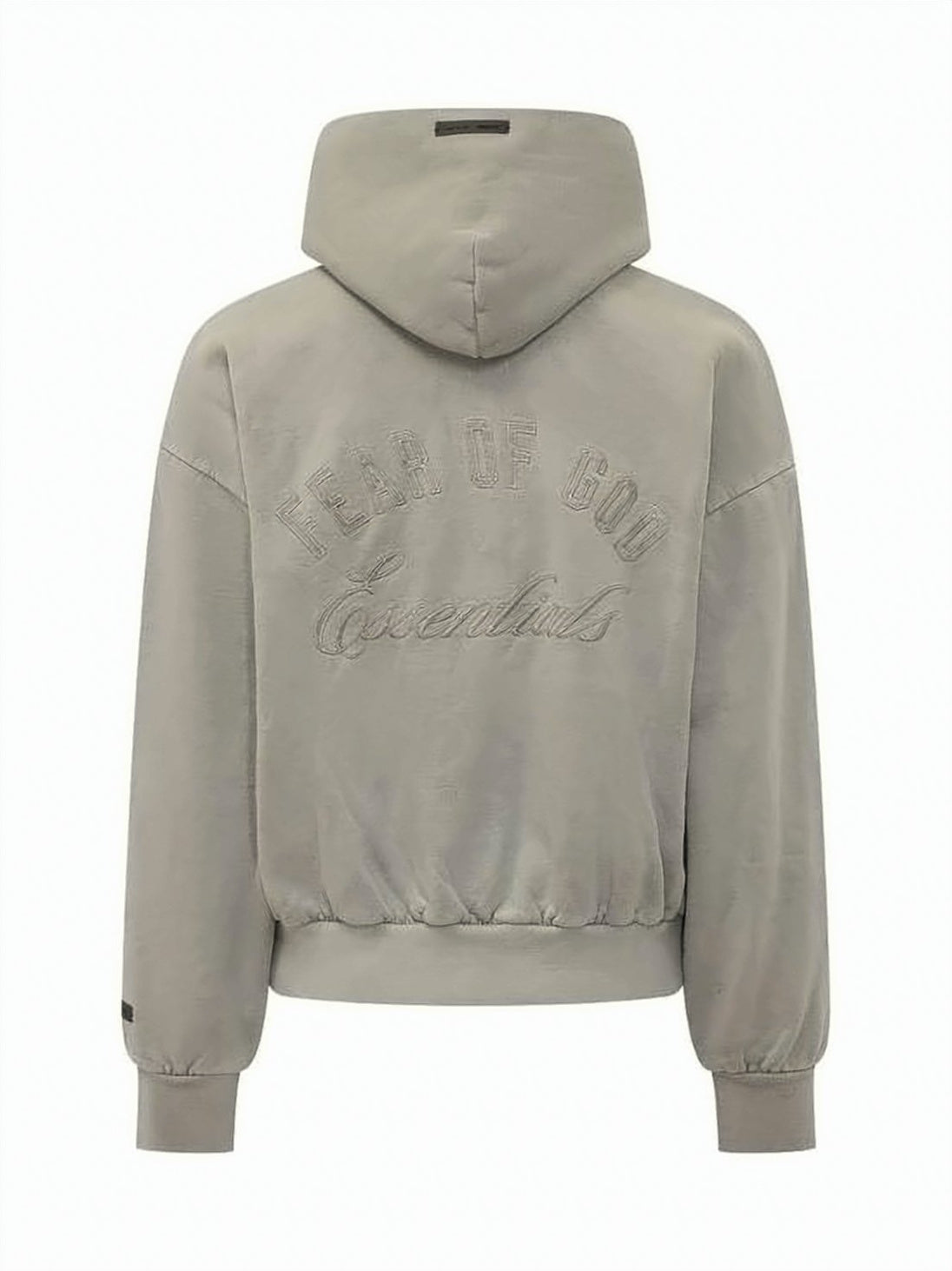 Cropped Zip-Up Hoodie with Embroidered Detail