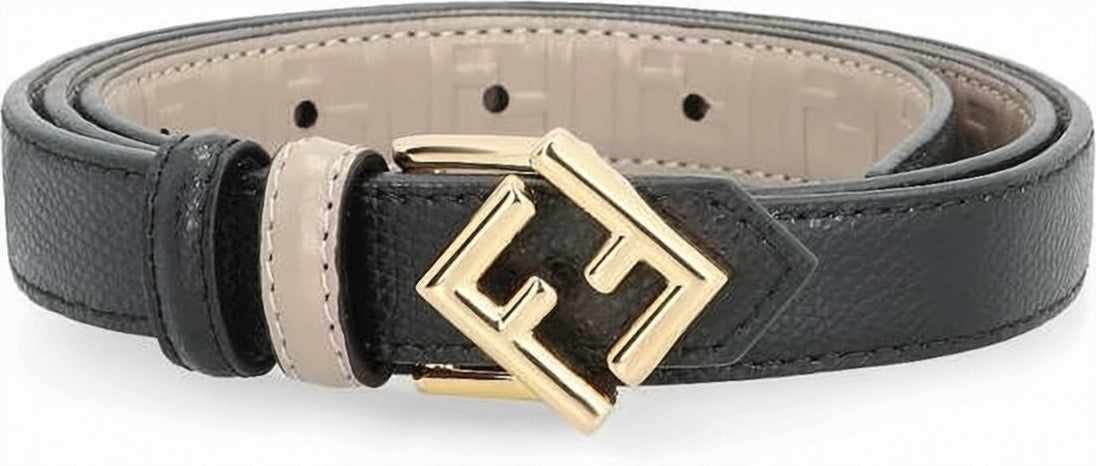 Textured Black Leather Belt