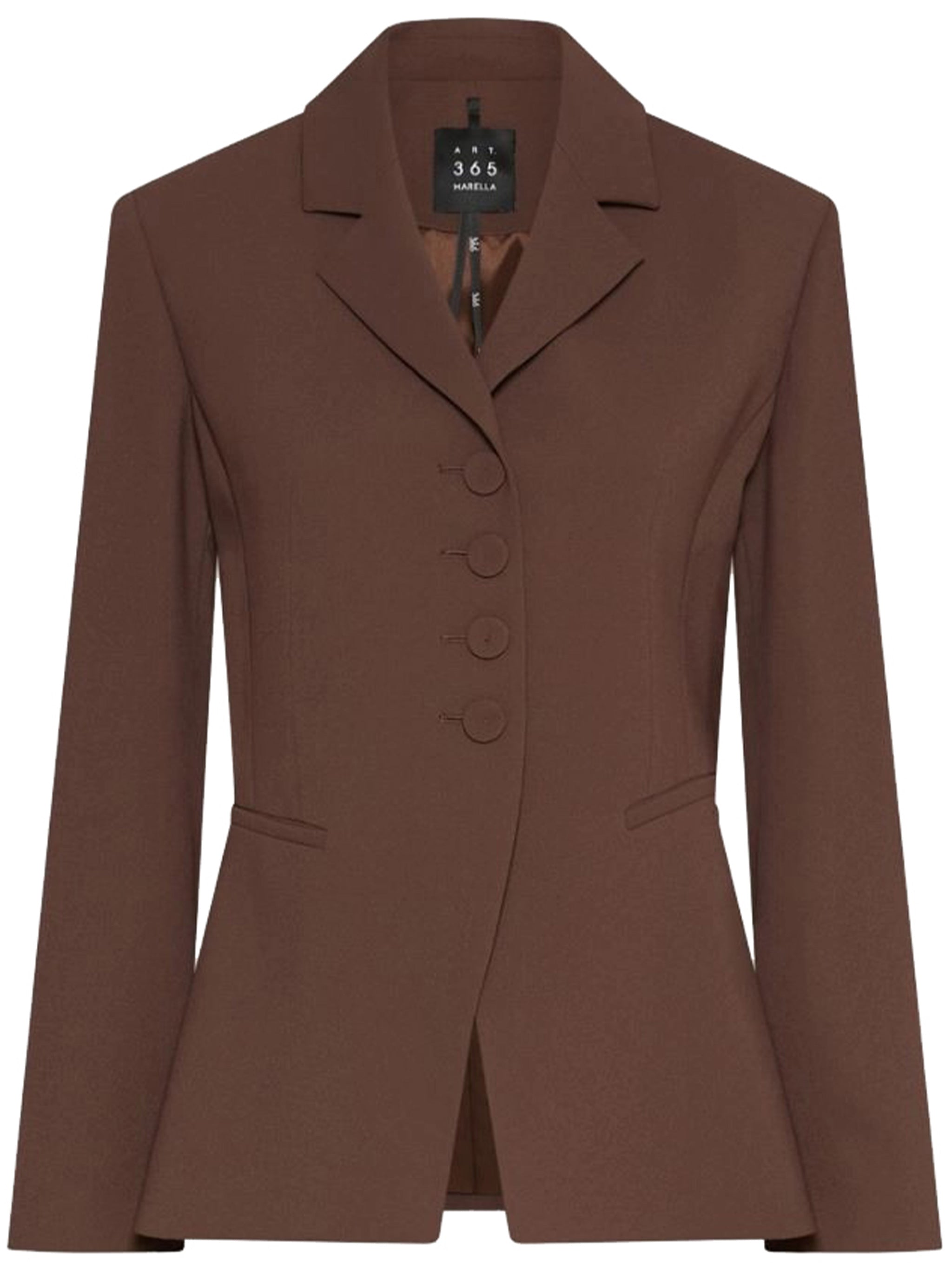 Brown Mltbig Tailored Structured Wool Jacket