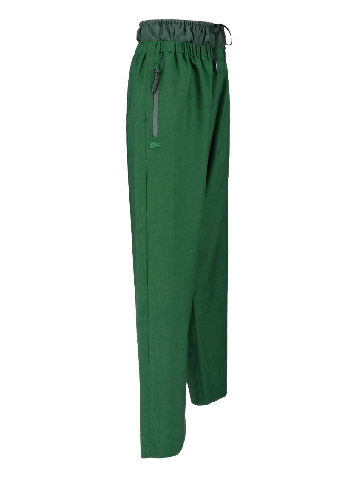 Green Straight-Leg Layered Sport Logo Trousers