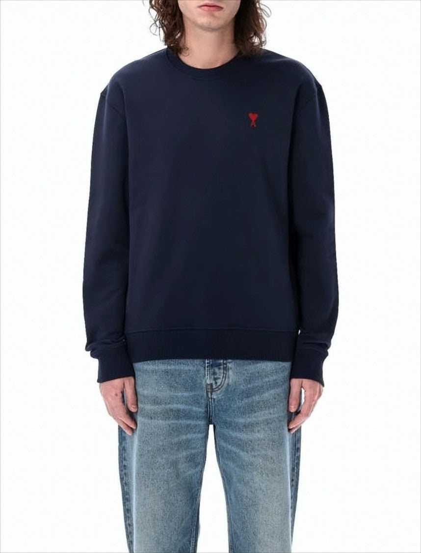 Relaxed-Fit Cotton Sweatshirt with Embroidered Heart