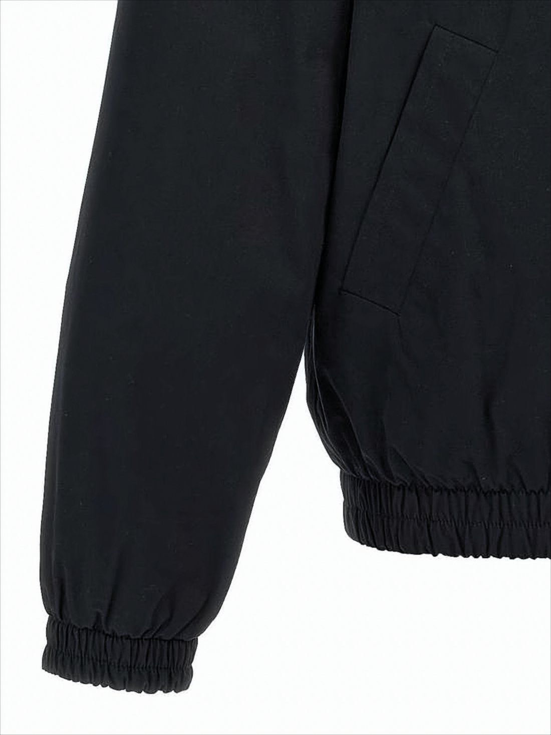 Black Cotton Jacket with Structured Silhouette