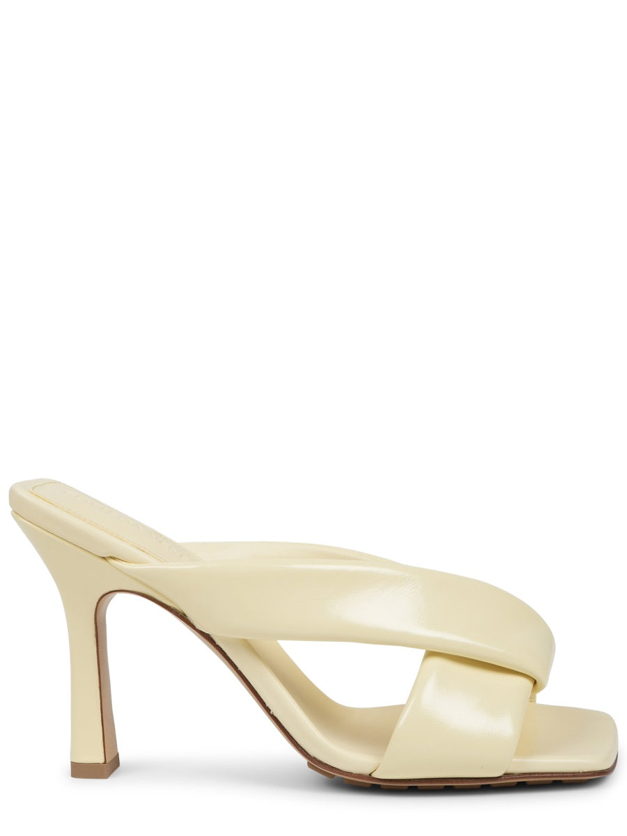 Sculptural Leather Sandals With Crisscross Straps