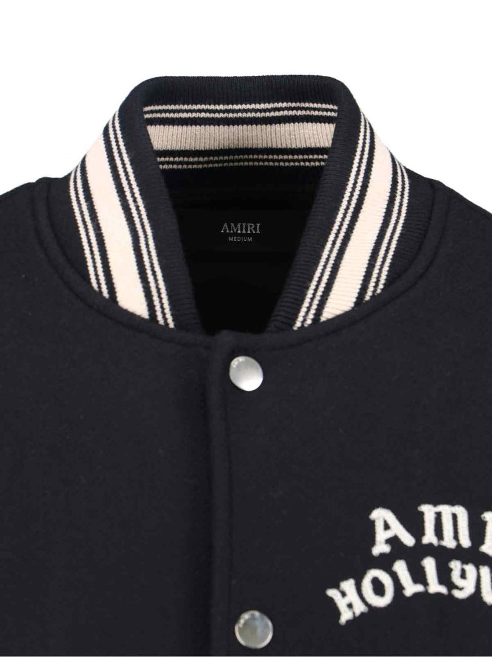Varsity Jacket With White Contrasting Sleeves And Embroidered Detailing