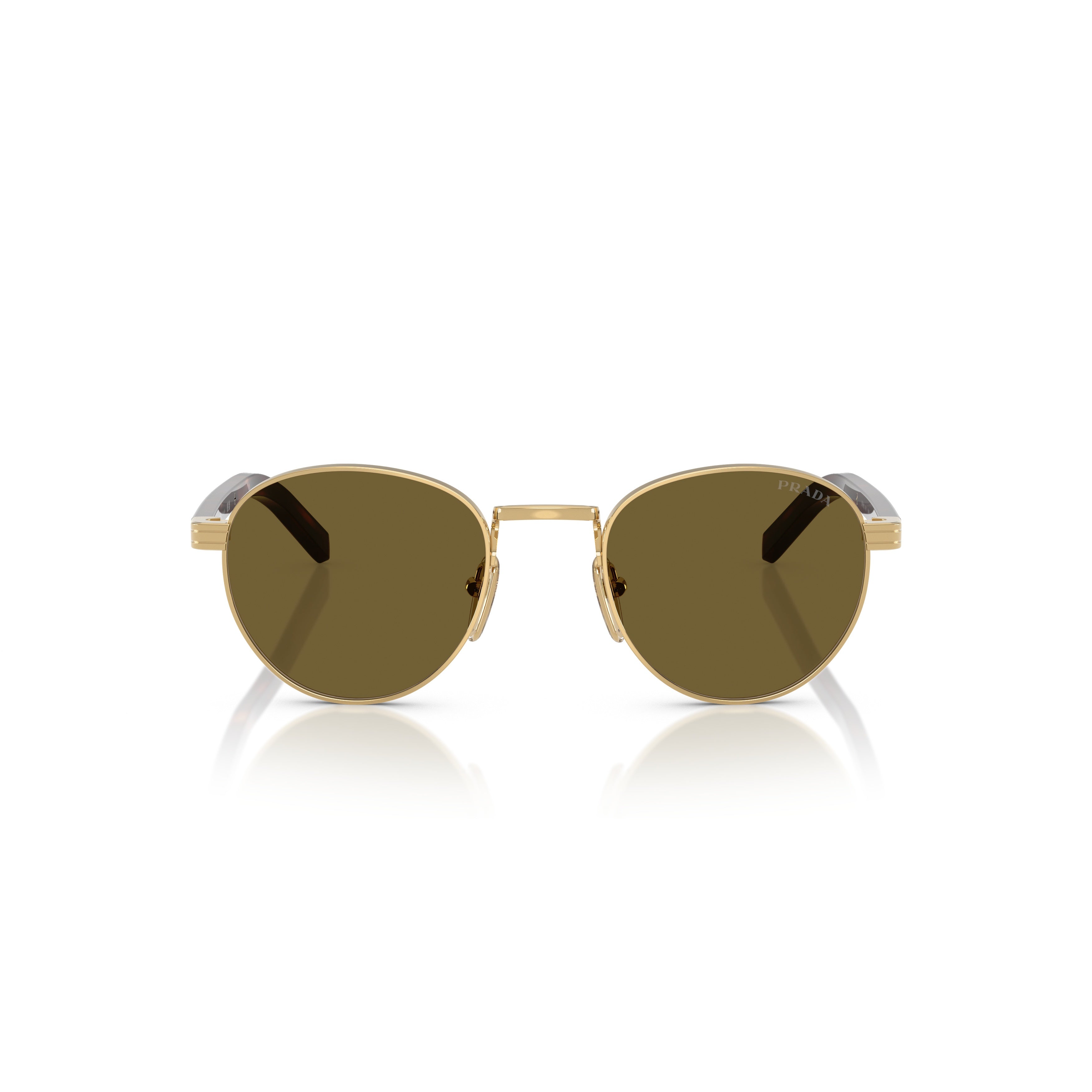 0pr B52s Round Frame Gold-tone Metal Sunglasses