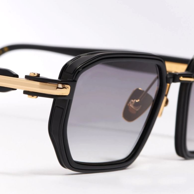 Miles Geometric Frame Sunglasses with Gold Detailing