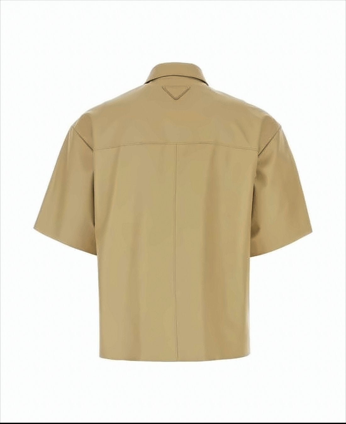 Boxy Cropped Brown Short-Sleeved Shirt