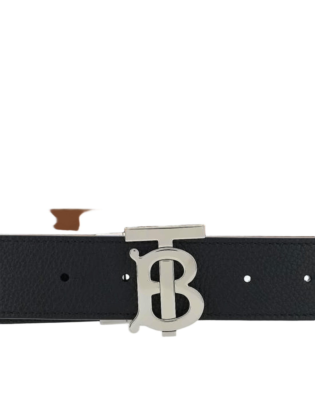 Textured Calfskin Belt with Interlocking TB Buckle