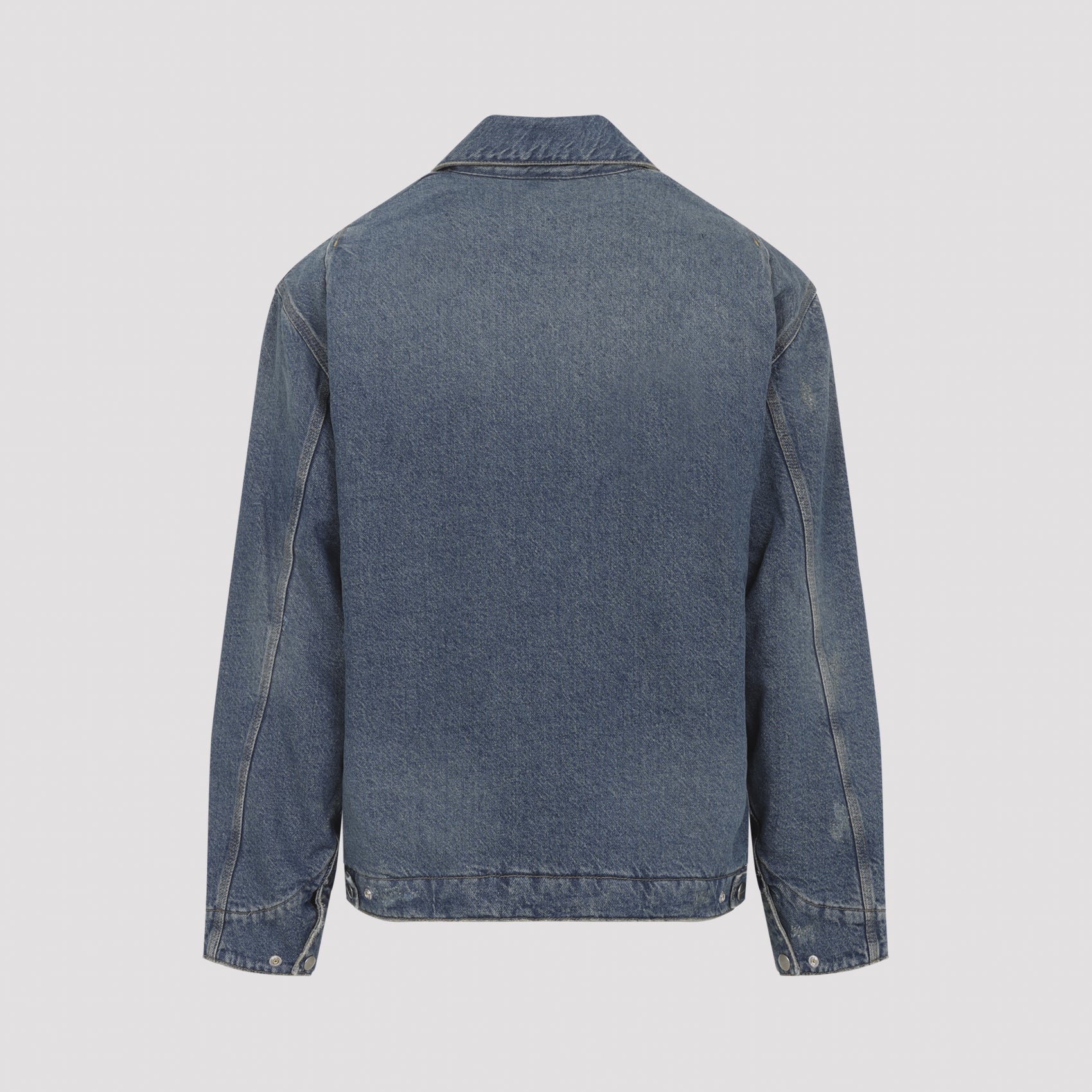 Denim Jacket With Front Zipper Closure
