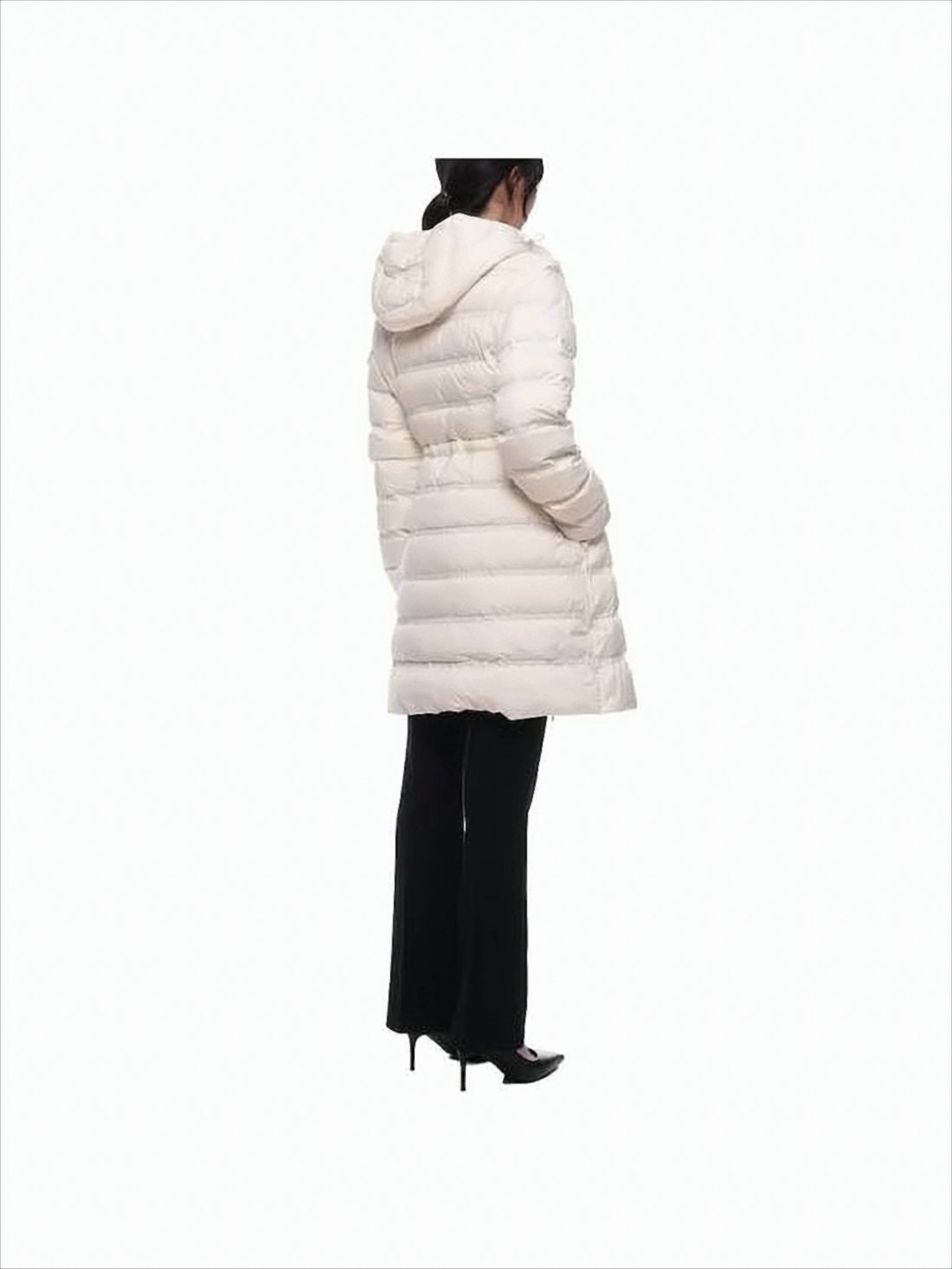 Quilted Down Coat with Adjustable Drawstring