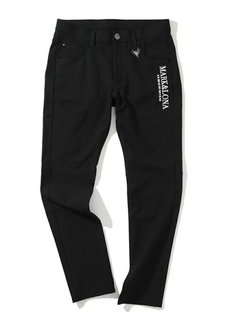 Tailored Black Straight Pants with Subtle Logo Detail