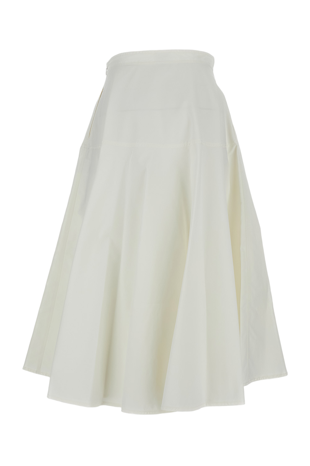 White Classic Silhouette Skirt with Smooth Texture