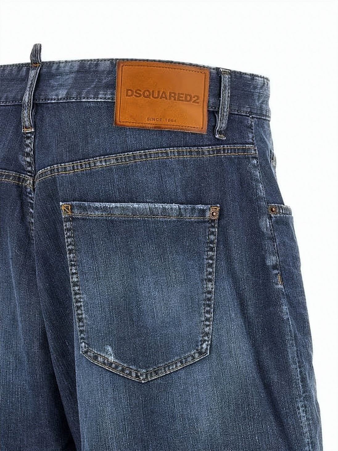 Blue Distressed Relaxed Fit Denim Shorts