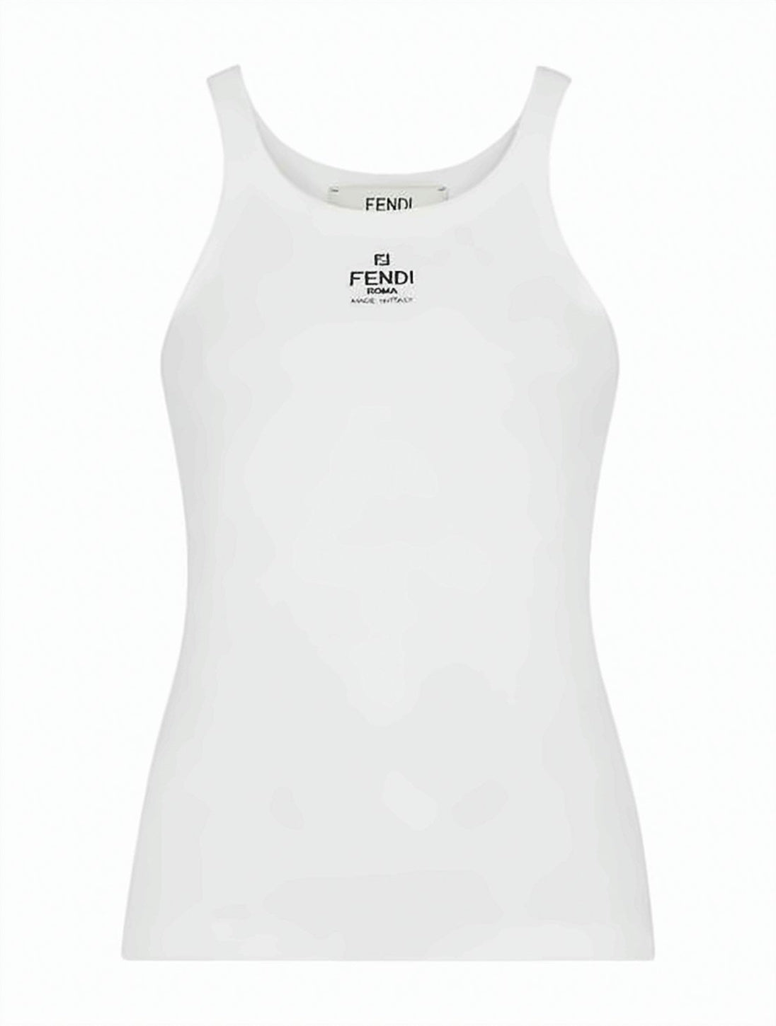 Fitted Sleeveless Top with Round Neckline