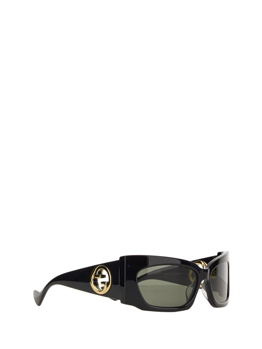 Sunglasses with Distinctive Cut-Out Acetate Temples