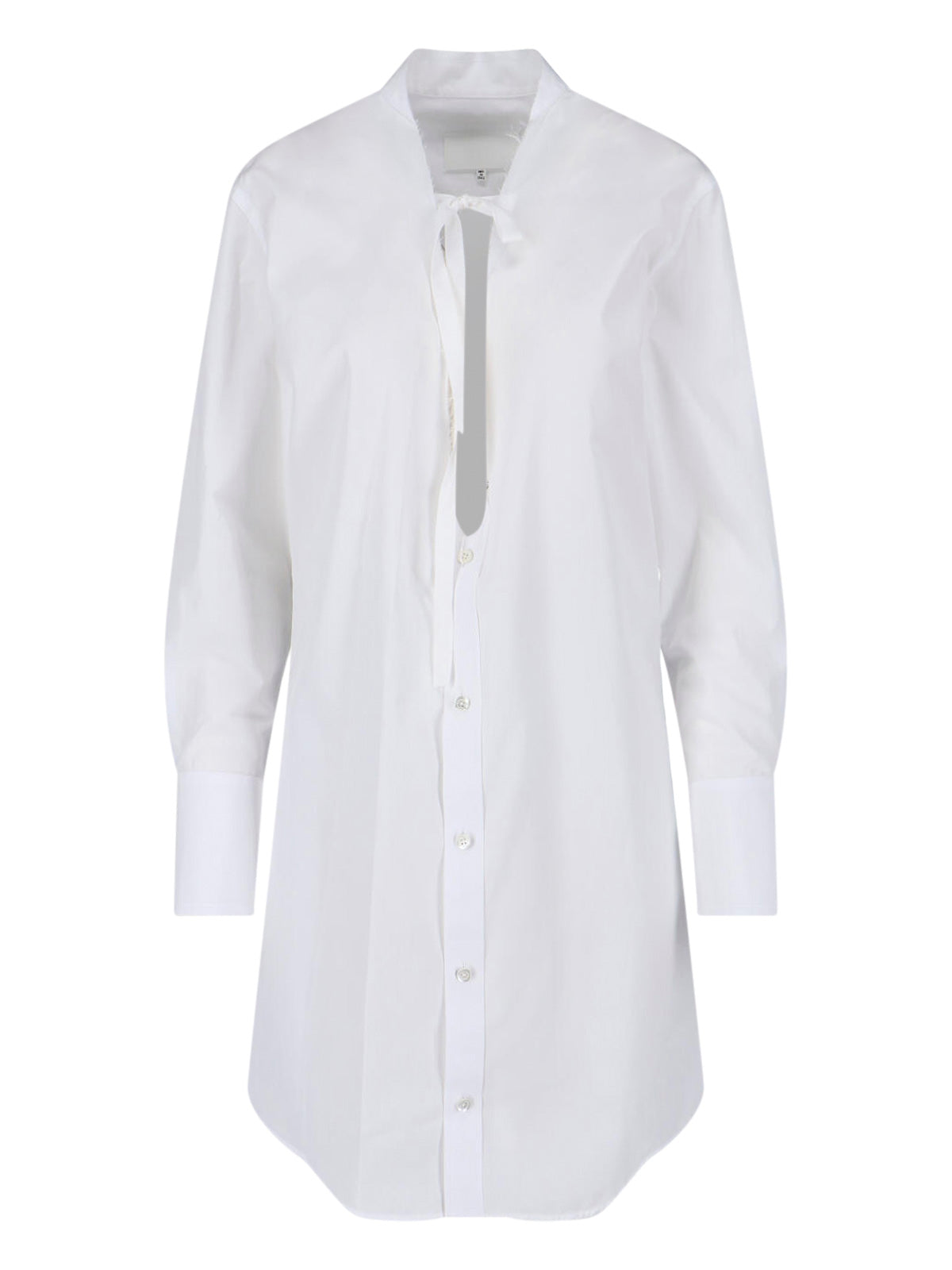 White Poplin Front Tie Mini Dress