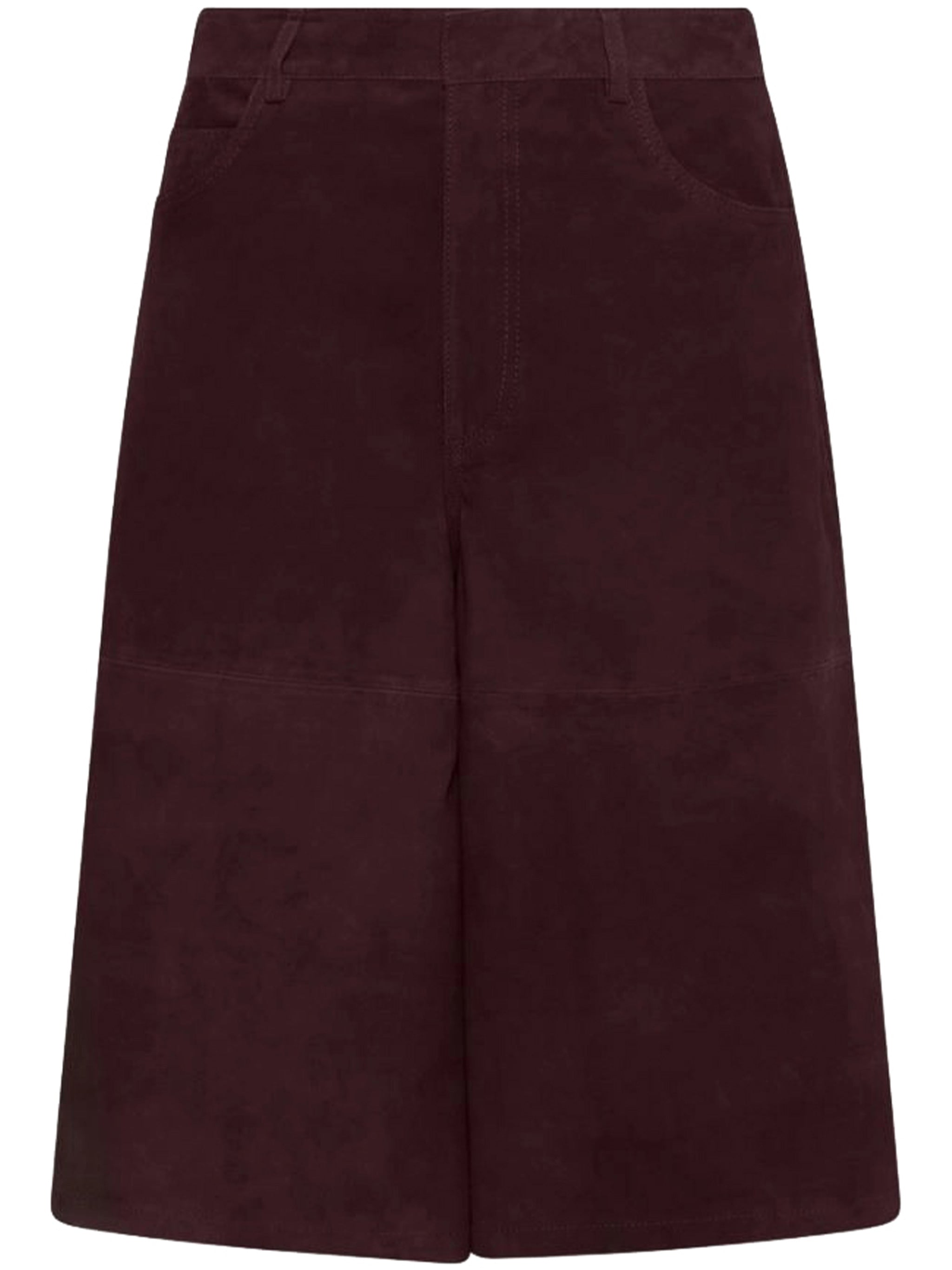 Burgundy Mllscoglio High-Waisted Wide-Leg Shorts