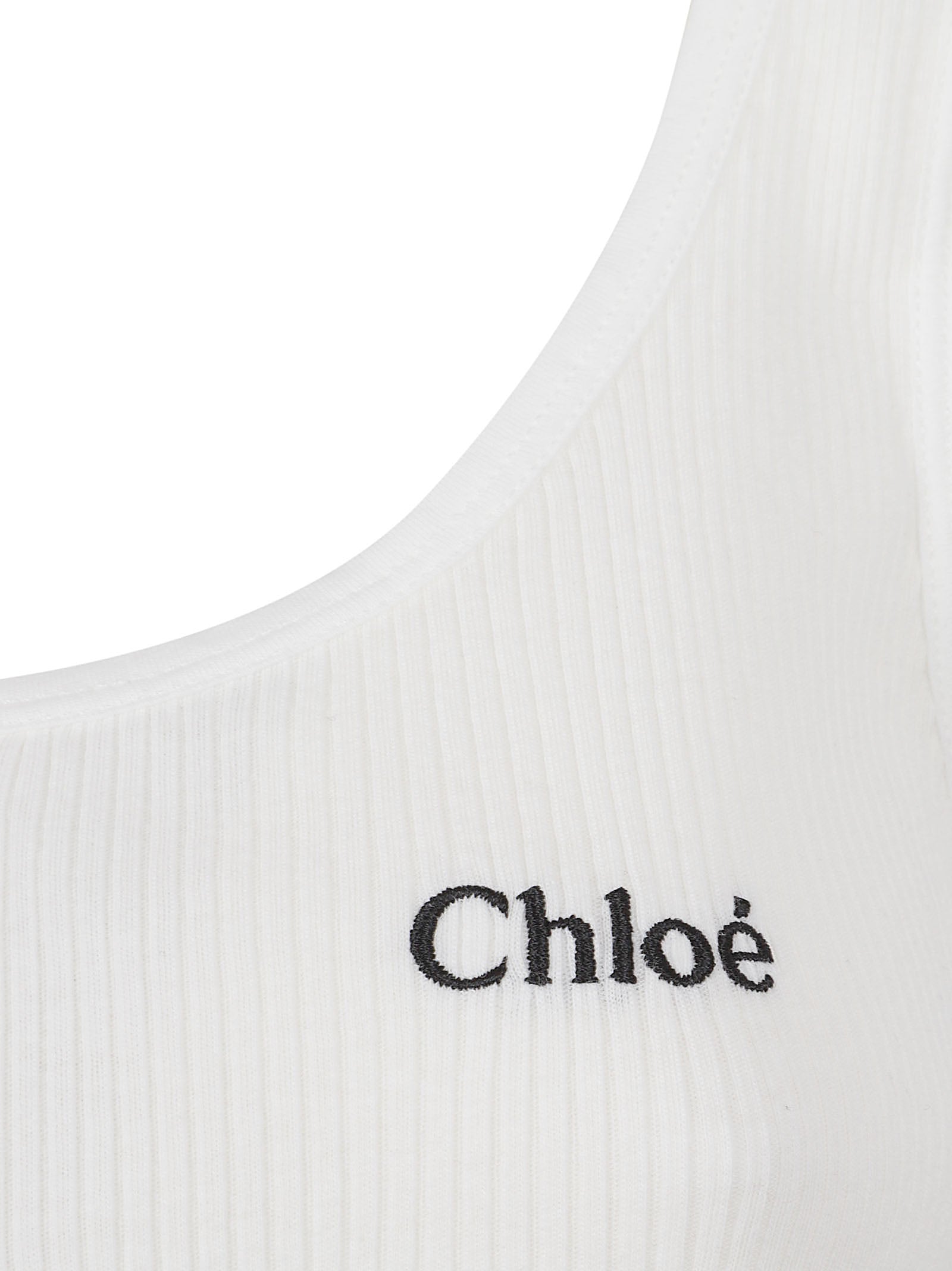 Sleeveless Ribbed Tank Top with Scoop Neckline and Embroidered Logo