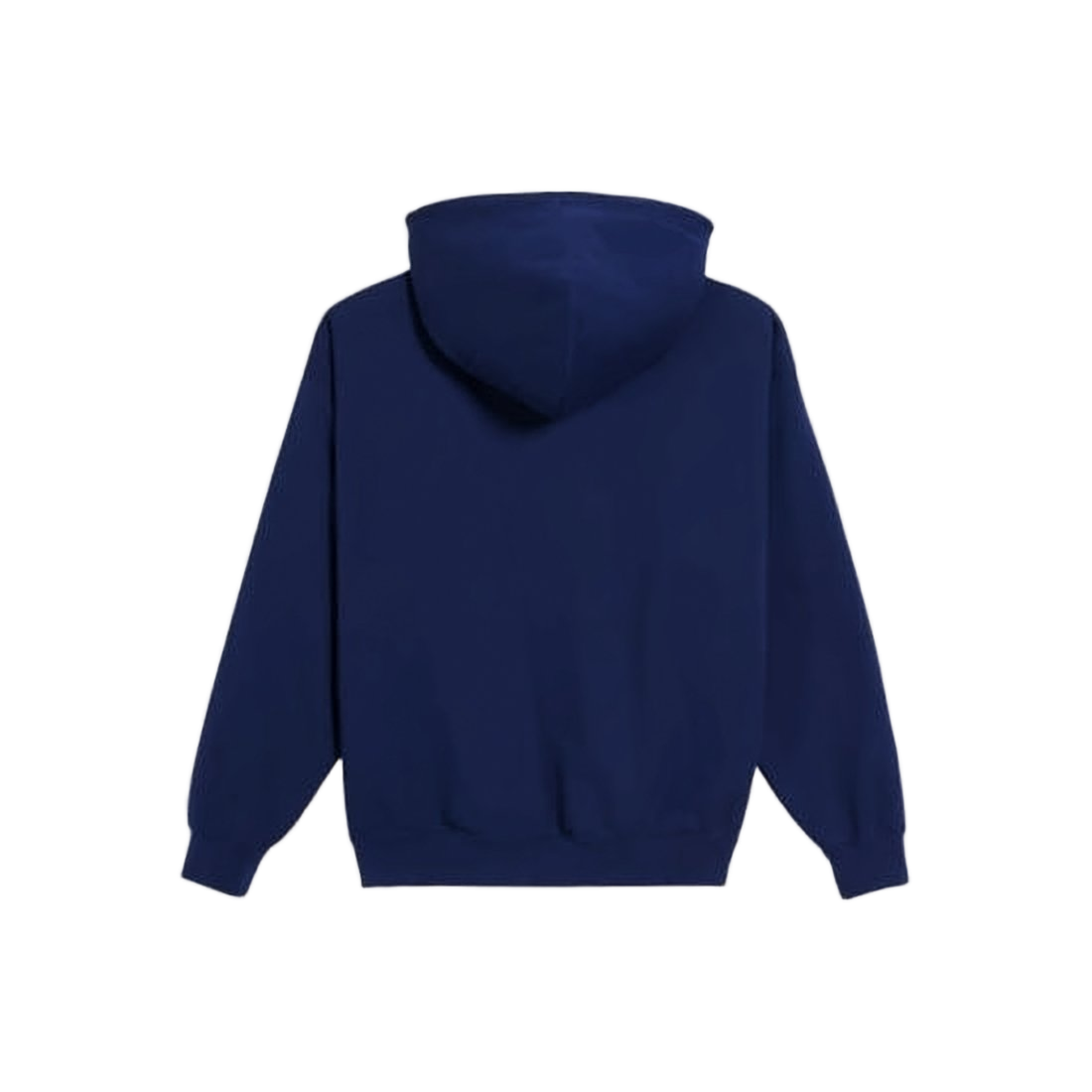 Navy Blue Zip-Up Hoodie with Drawstring Hood