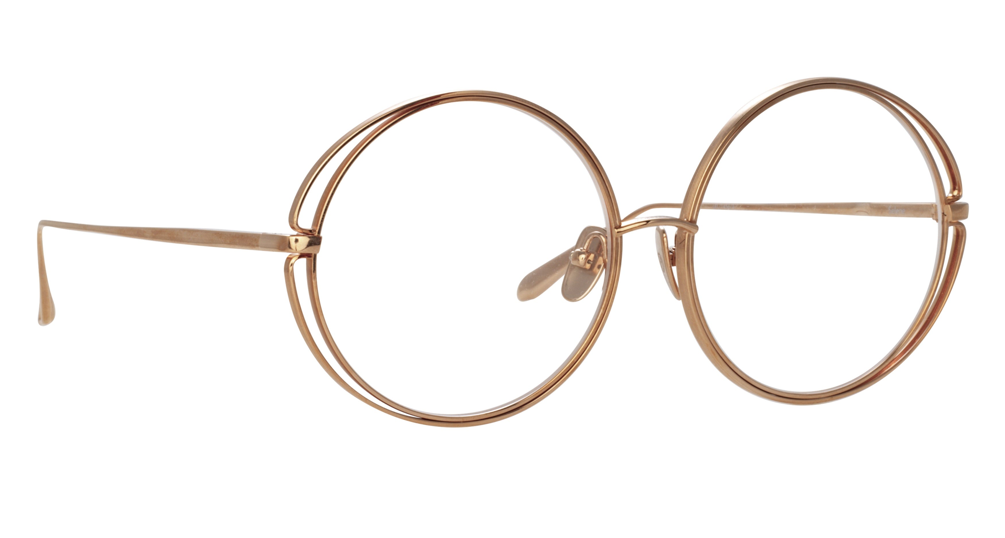 Lfl Oversized Round Frame Eyeglasses with Double-Layered Metal Wire