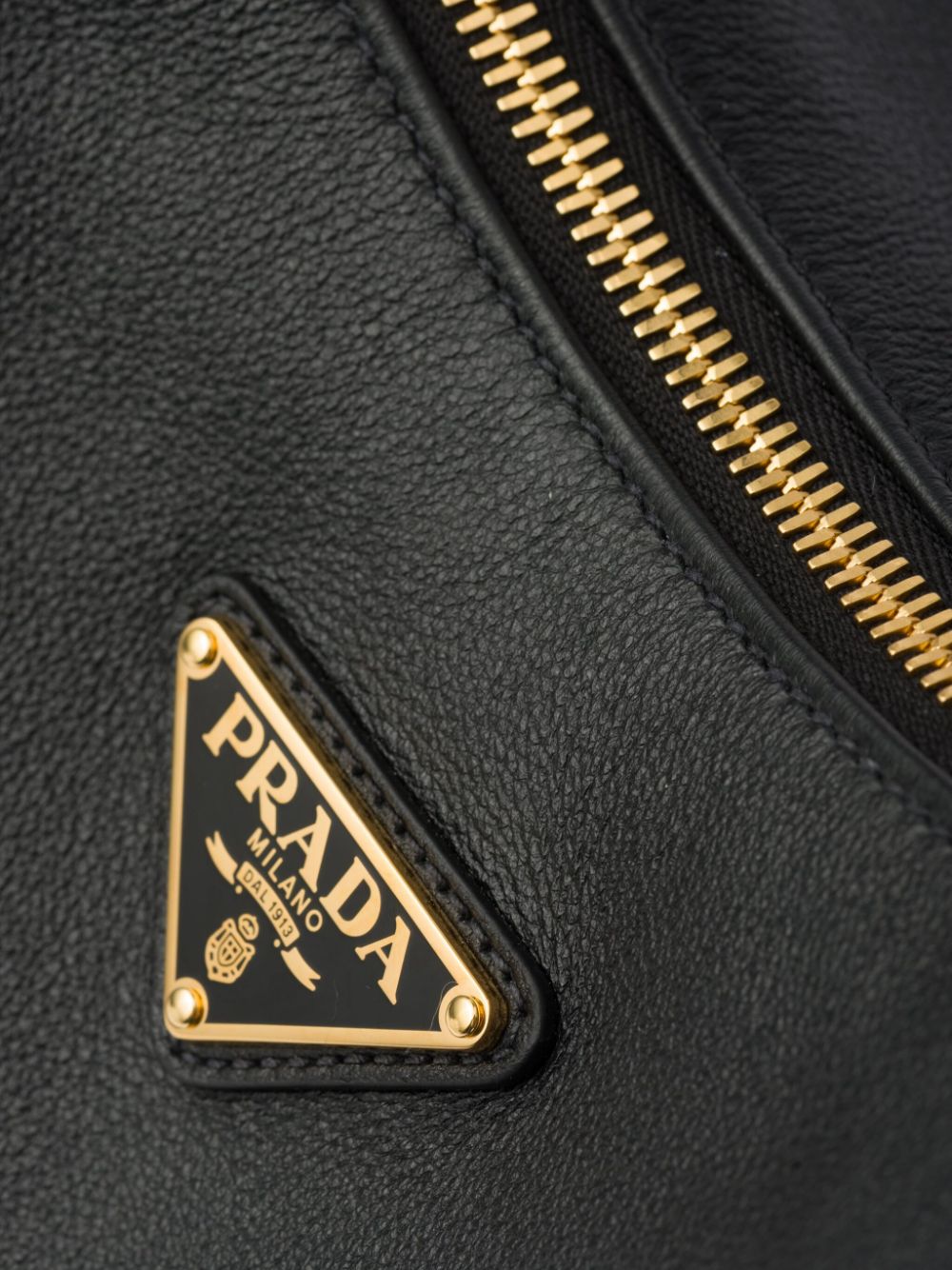 Large Logo-Plaque Leather Shoulder Bag