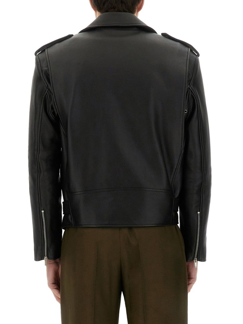Classic Biker Jacket In Smooth Lamb Leather