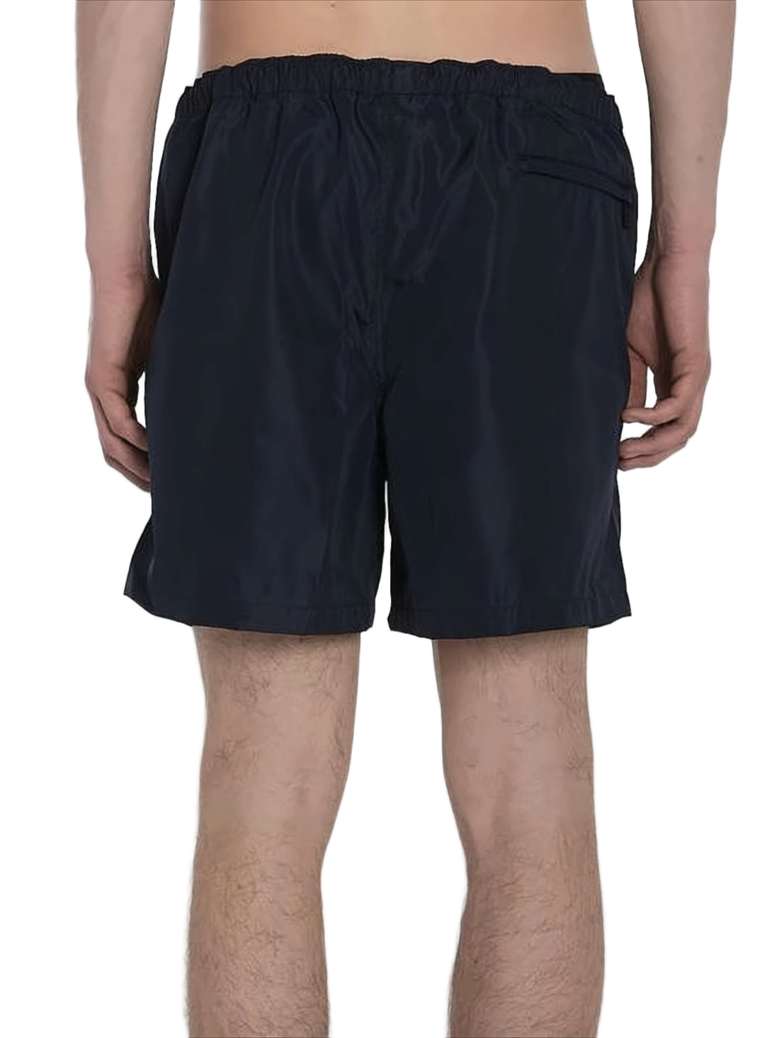 Blue Nylon Shorts with Elastic Waistband