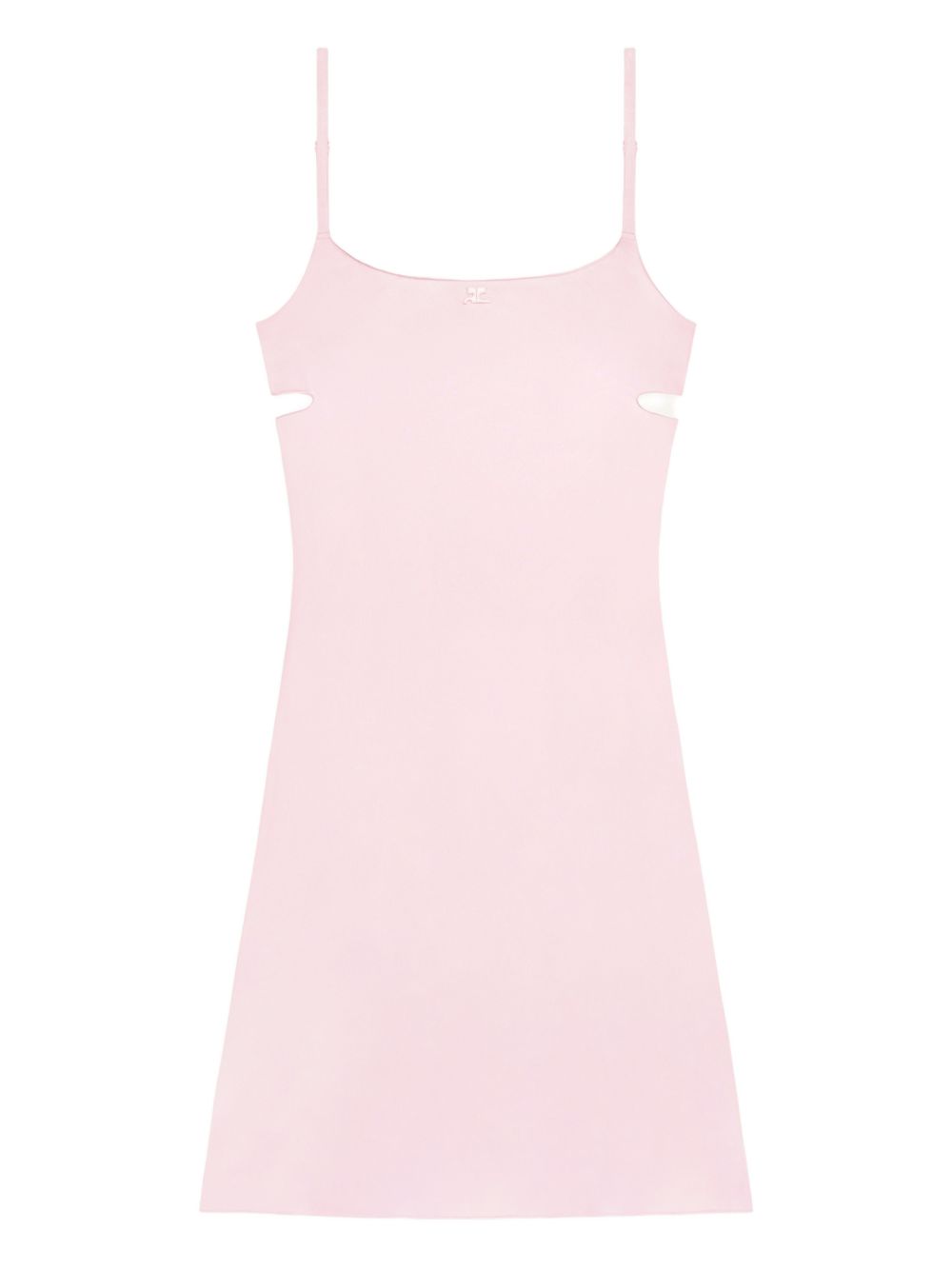 Soft Pink Mini Dress with Spaghetti Straps and Edgy Cut-Outs