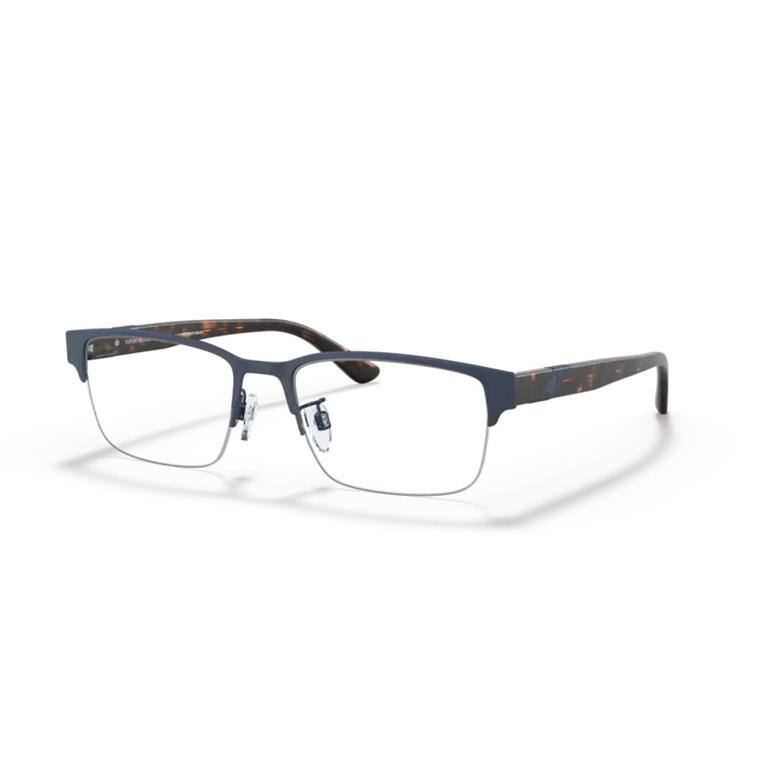 1129 Vista Rectangular Matte Metal Frame Eyeglasses with Tortoiseshell Temples