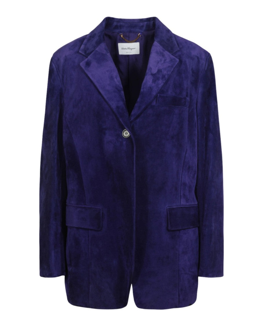 Notched Lapel Silk Blazer
