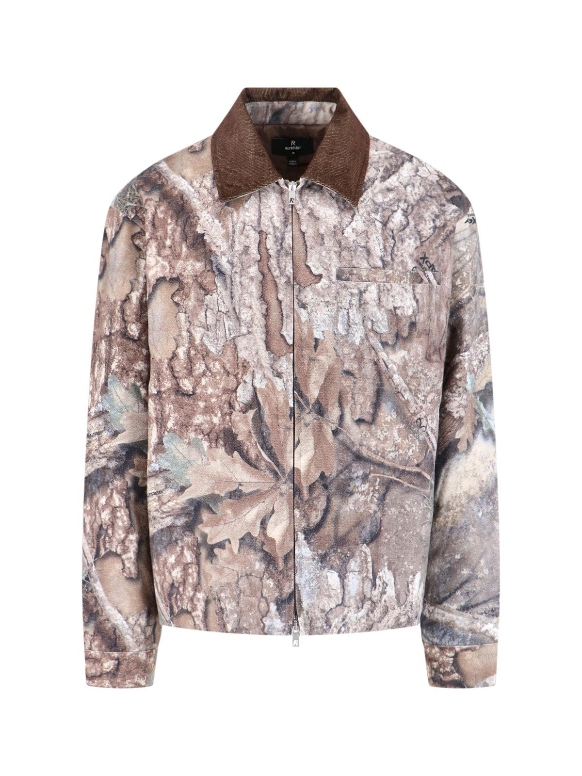 Camo Trucker Jacket with Corduroy Collar