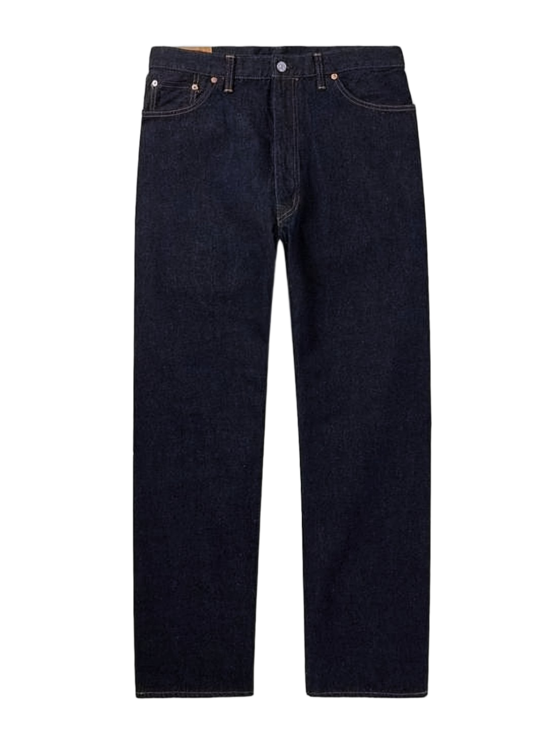 Classic Straight-Leg Denim Pants With Dark Indigo Wash