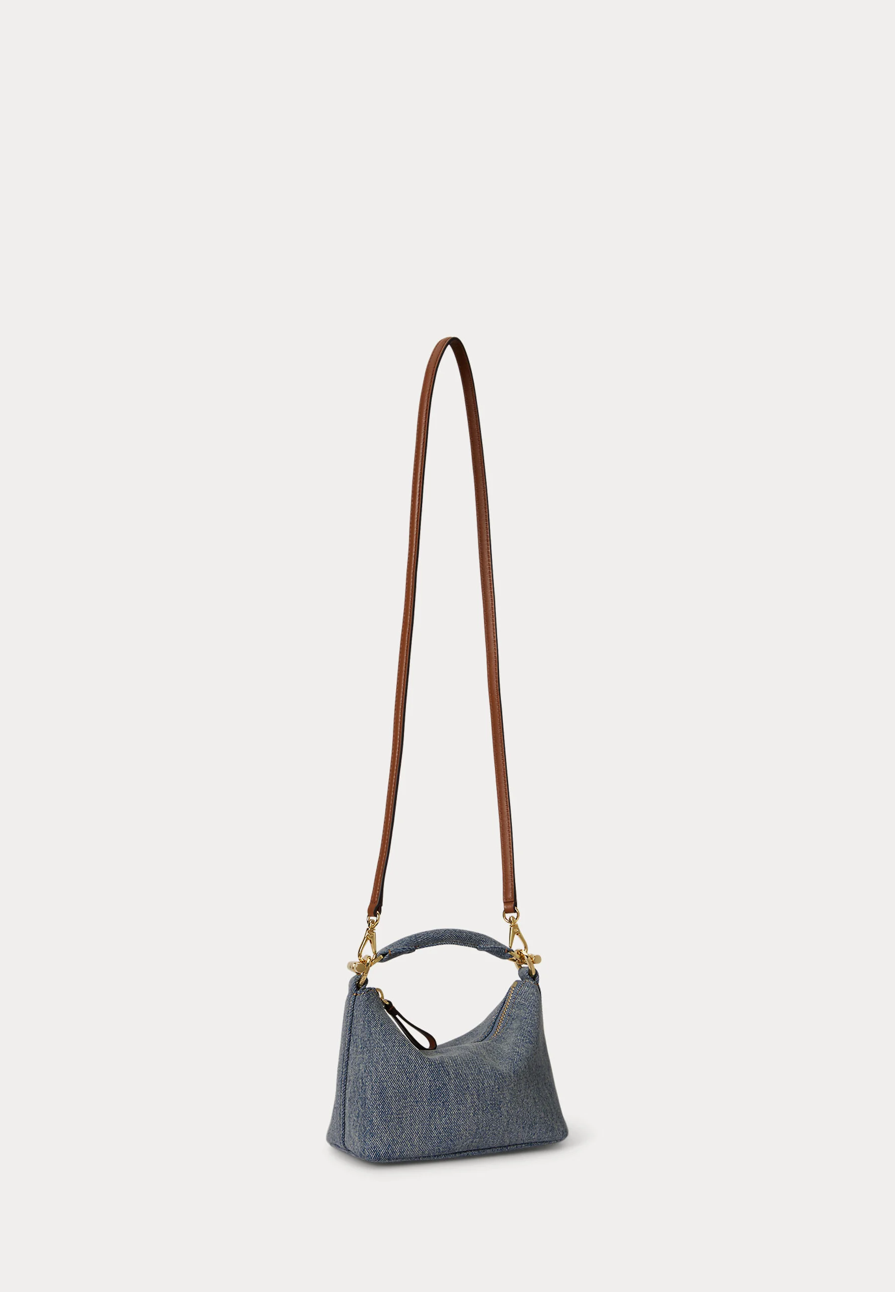 Slouchy Denim Handbag with Versatile Leather Straps