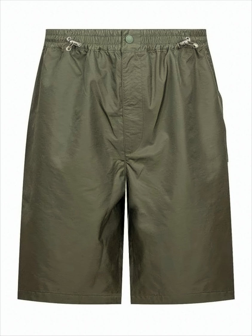 Green Relaxed-Fit Shorts with Adjustable Waistband