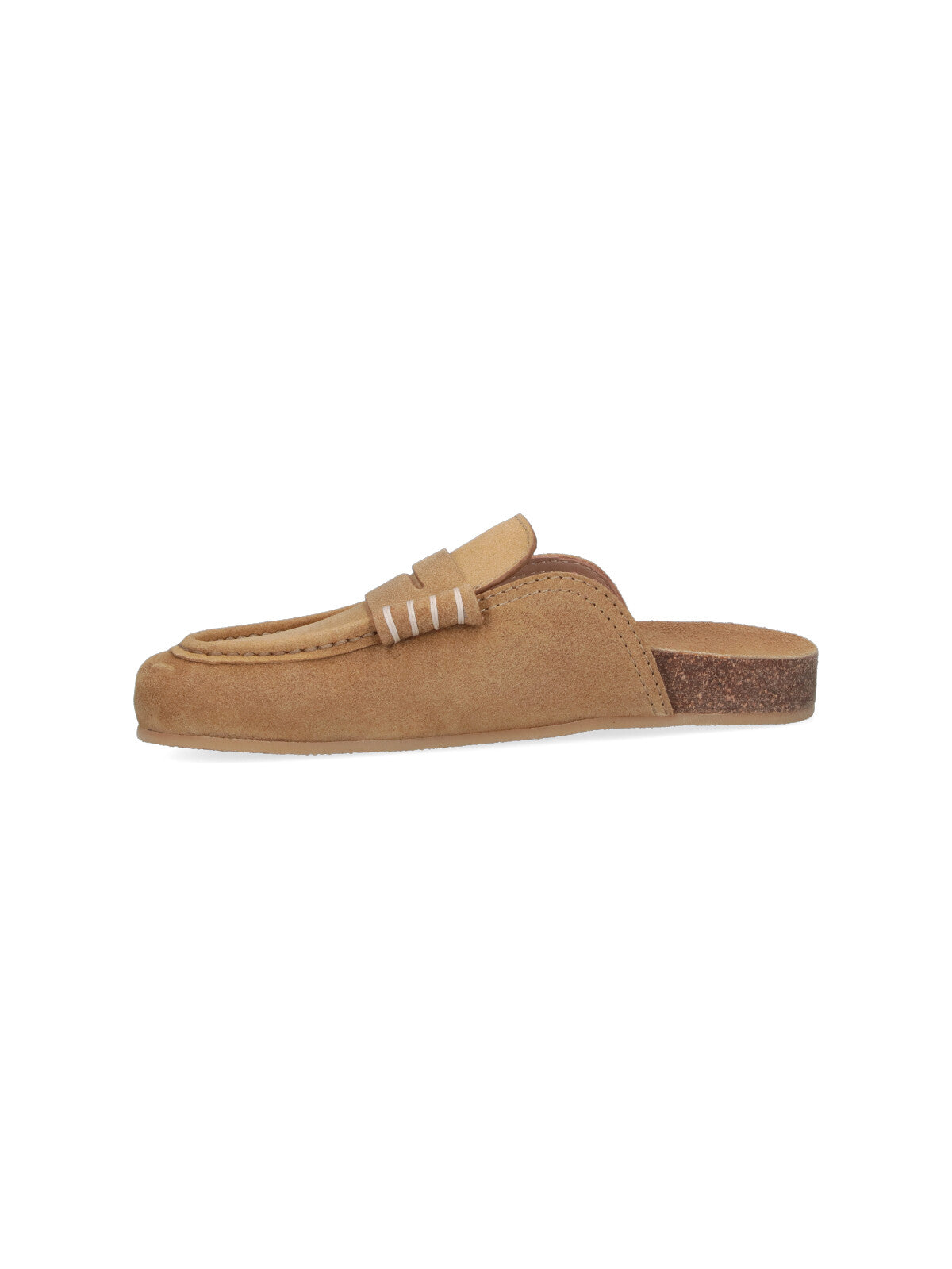 Light Brown Suede Slip-On Mules