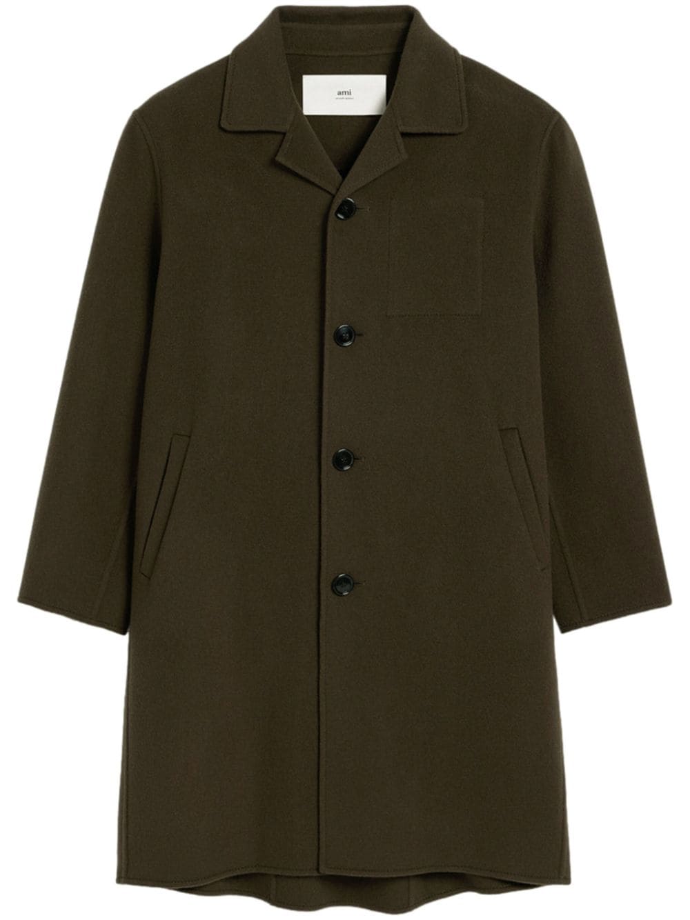 Coffee Brown Wool-Cashmere Blend Coat