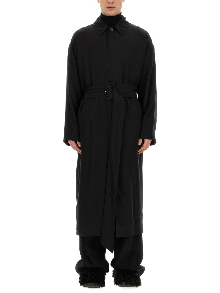 Belted Trench Coat with Structured Collar