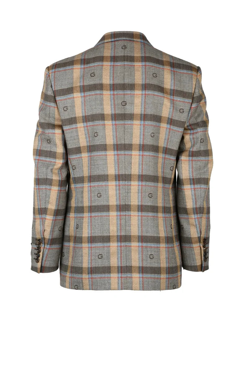 Double-Breasted Wool Jacket - Brown