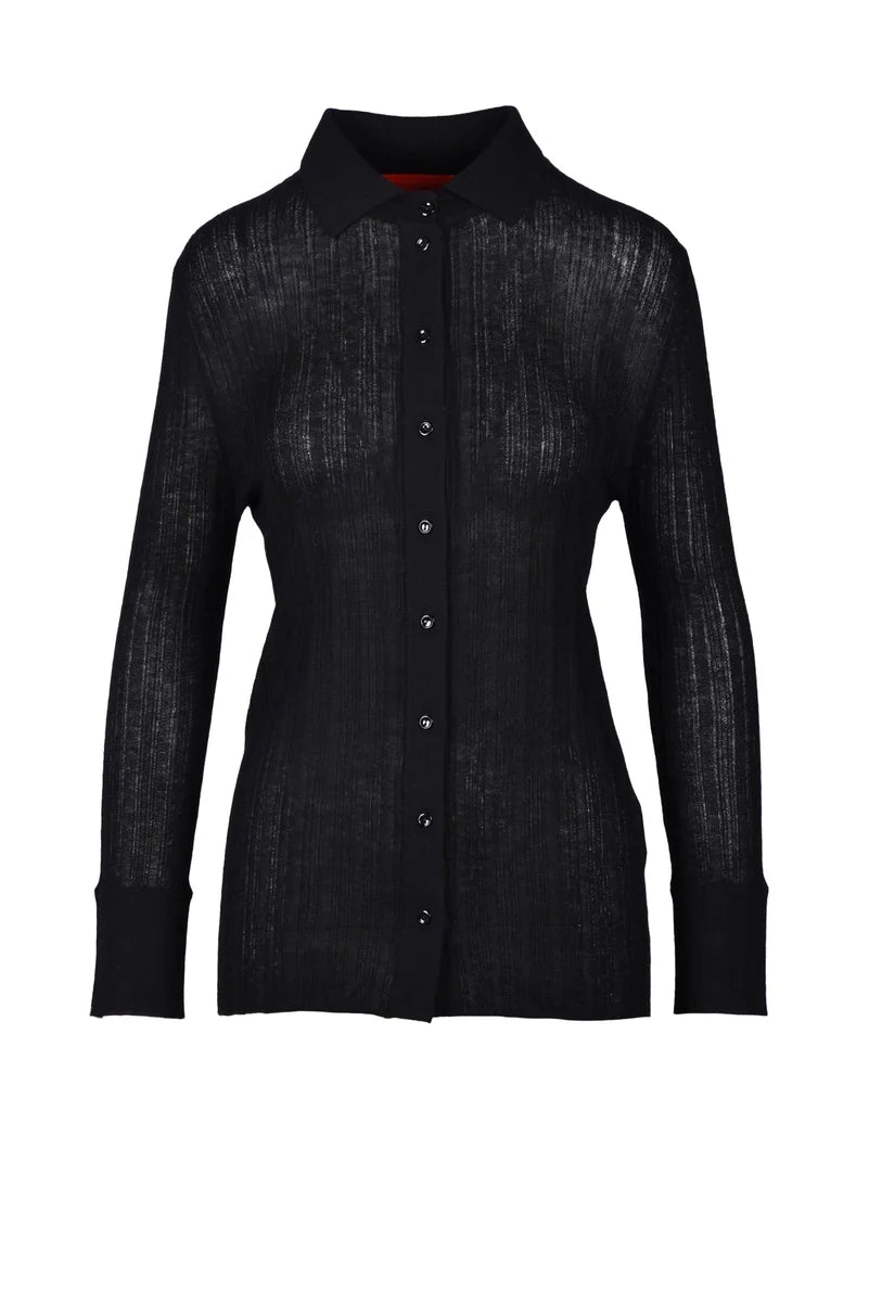 Ribbed Cardigan - Black