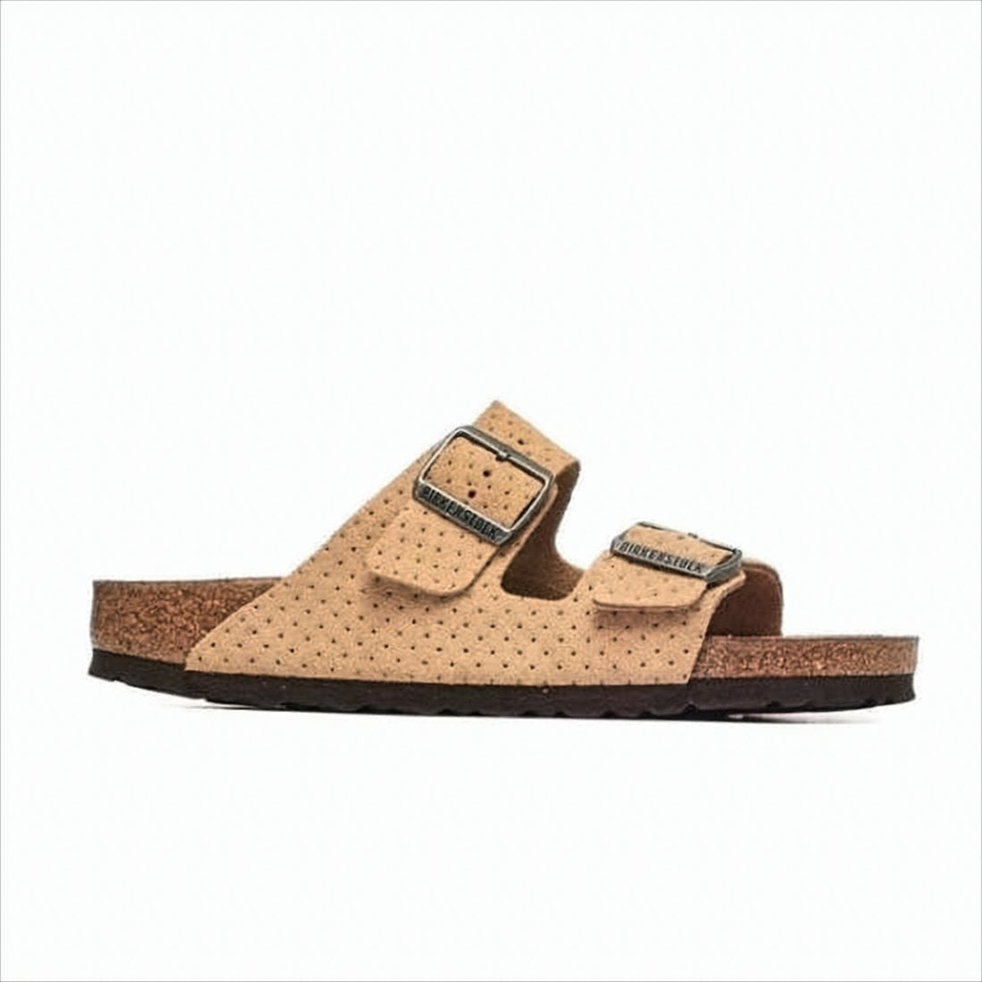 Dual-Strap Suede And Leather Sandal